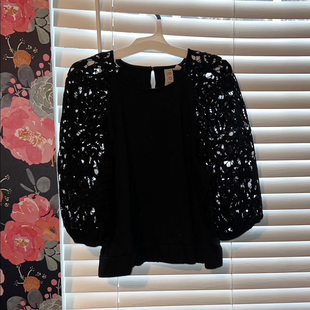 Dolan Black Top with Lace Detail